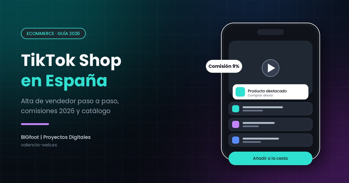 TikTok Shop en España: guía de alta de vendedor Móvil mostrando una tienda de TikTok Shop con productos y botón de compra, junto al texto TikTok Shop en España